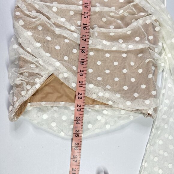 White Fox Boutique Fusion Sour One Shoulder Dress Ruched Bodycon Illusion NEW - Picture 9 of 11